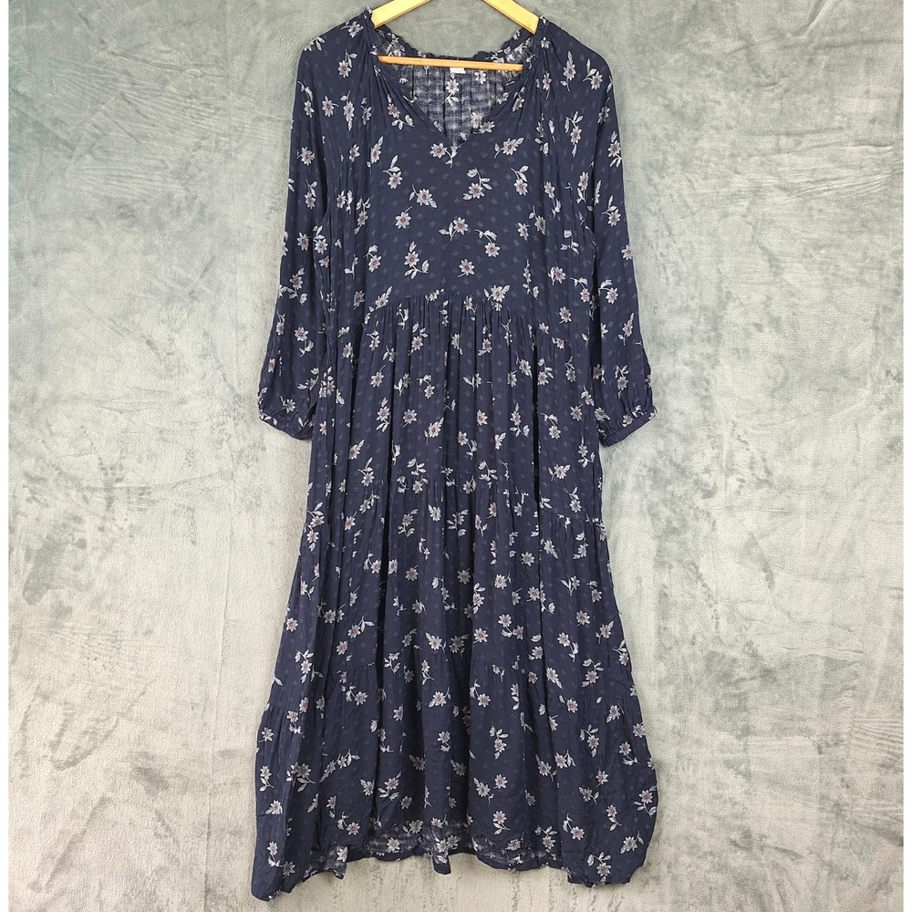 Old Navy Cottagecore Dress Womens Large Tiered Floral Maxi Prairie Peasant Boho